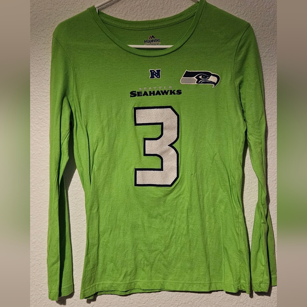 Majestic Seahawks Bright Green Long Sleeve Shirt